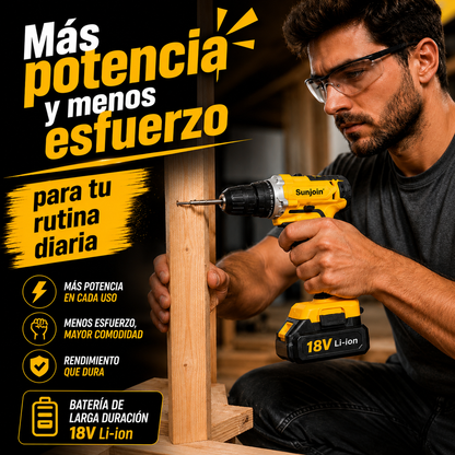 🔥 PROMO - Taladro inalámbrico con kit completo + 1 batería gratis.